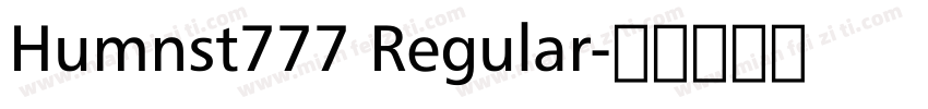 Humnst777 Regular字体转换